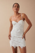 Bloom 3d lace mini dress - Blanc cassé