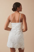 Bloom 3d lace mini dress - Blanc cassé