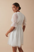Tulle dot mini dress - Blanc cassé