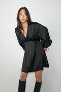 Satin mini dress - Noir