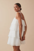 Organza frill mini dress - Blanc cassé