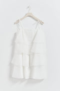 Organza frill mini dress - Blanc cassé