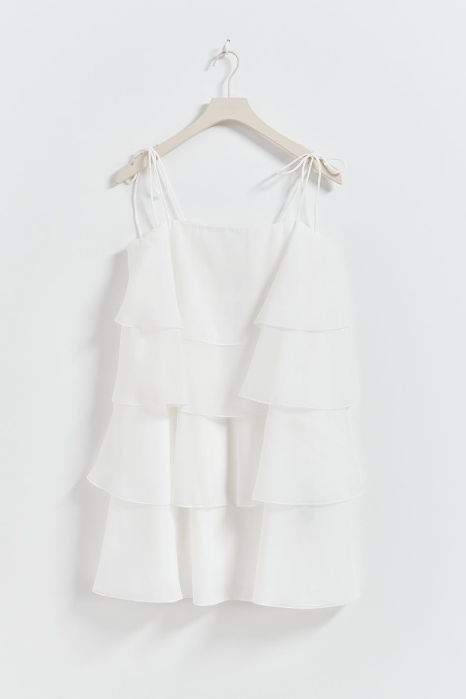 Organza frill mini dress - Blanc cassé
