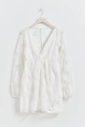 Floral loose fit mini dress - Blanc cassé