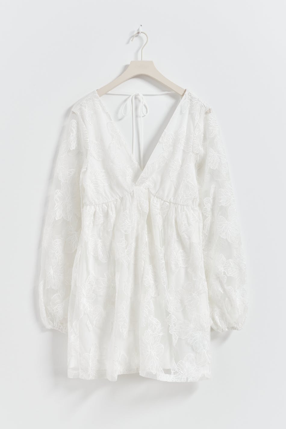 Floral loose fit mini dress - Blanc cassé
