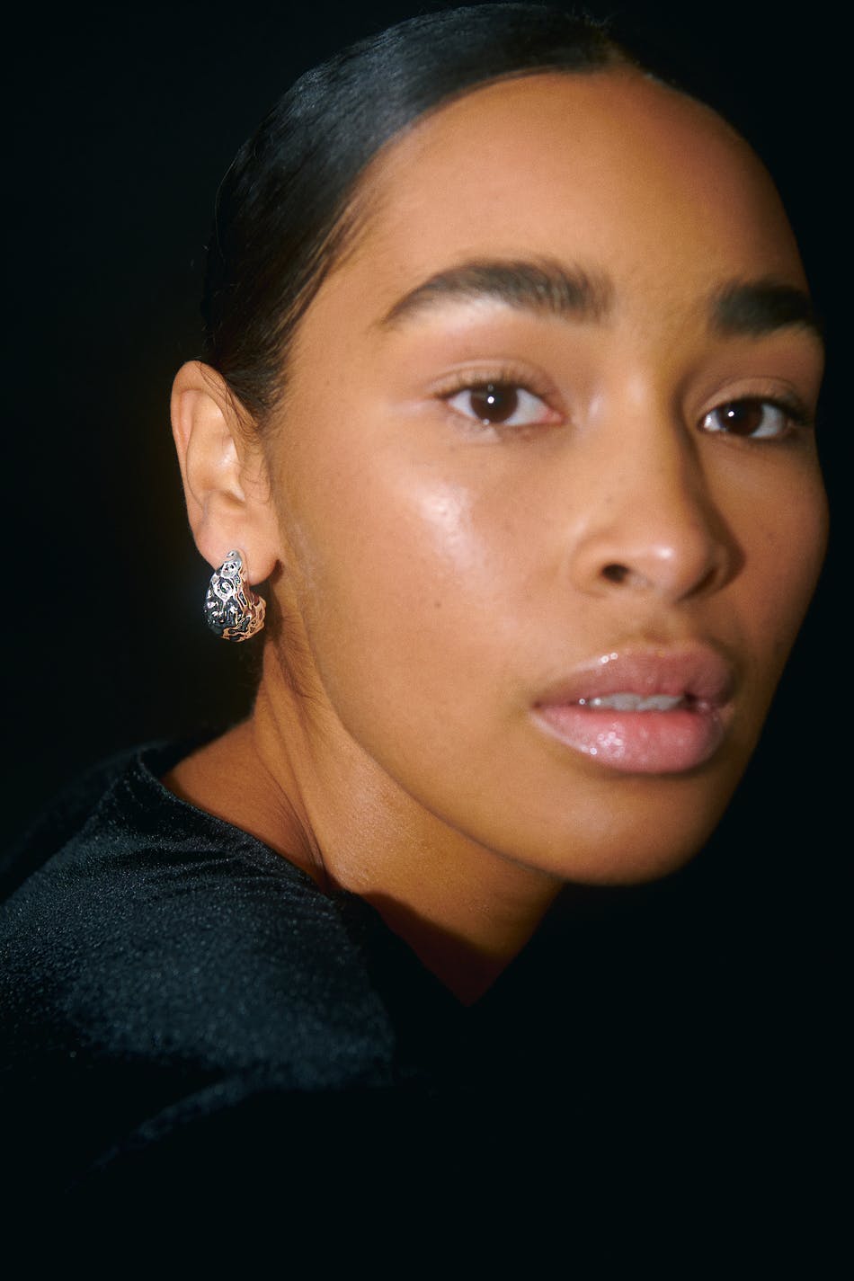Crinkled silver drop earrings - Argent