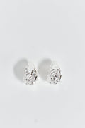 Crinkled silver drop earrings