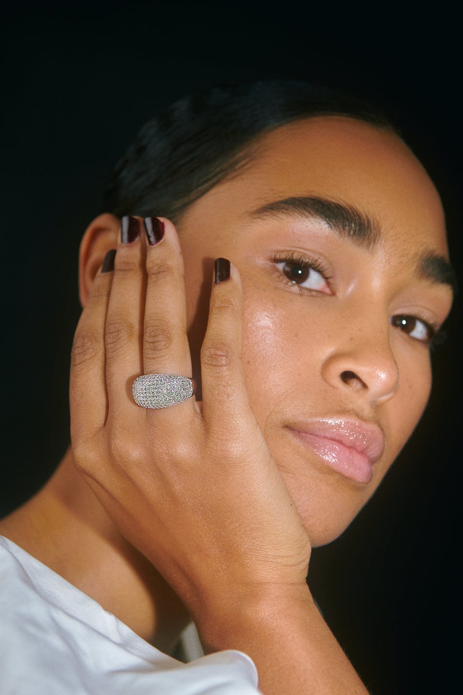 Pave silver ring - Argent