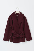 Shawl collar short coat - Bordeaux
