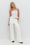 Wide leg suit trousers - Black/stripe