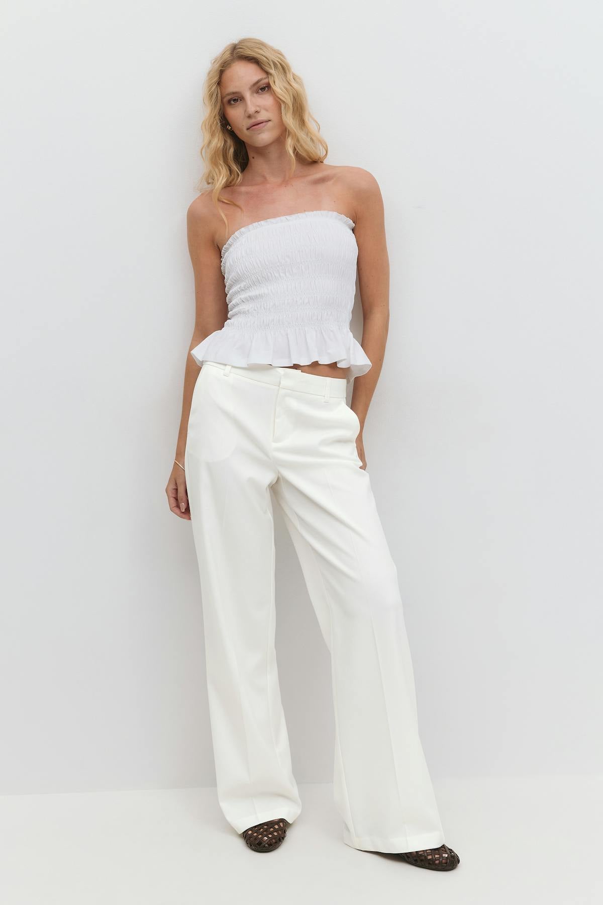 Wide leg suit trousers - Black/stripe