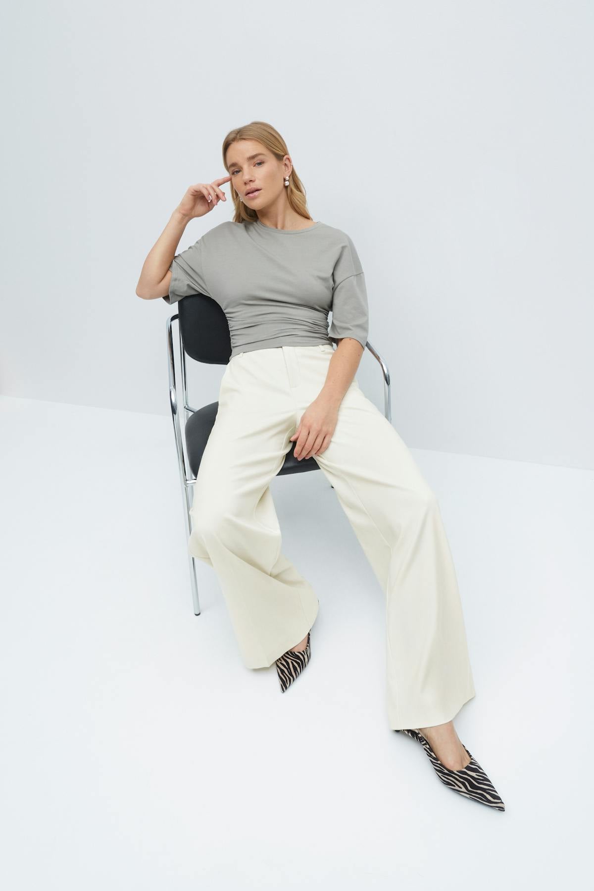 Wide leg suit trousers - Noir