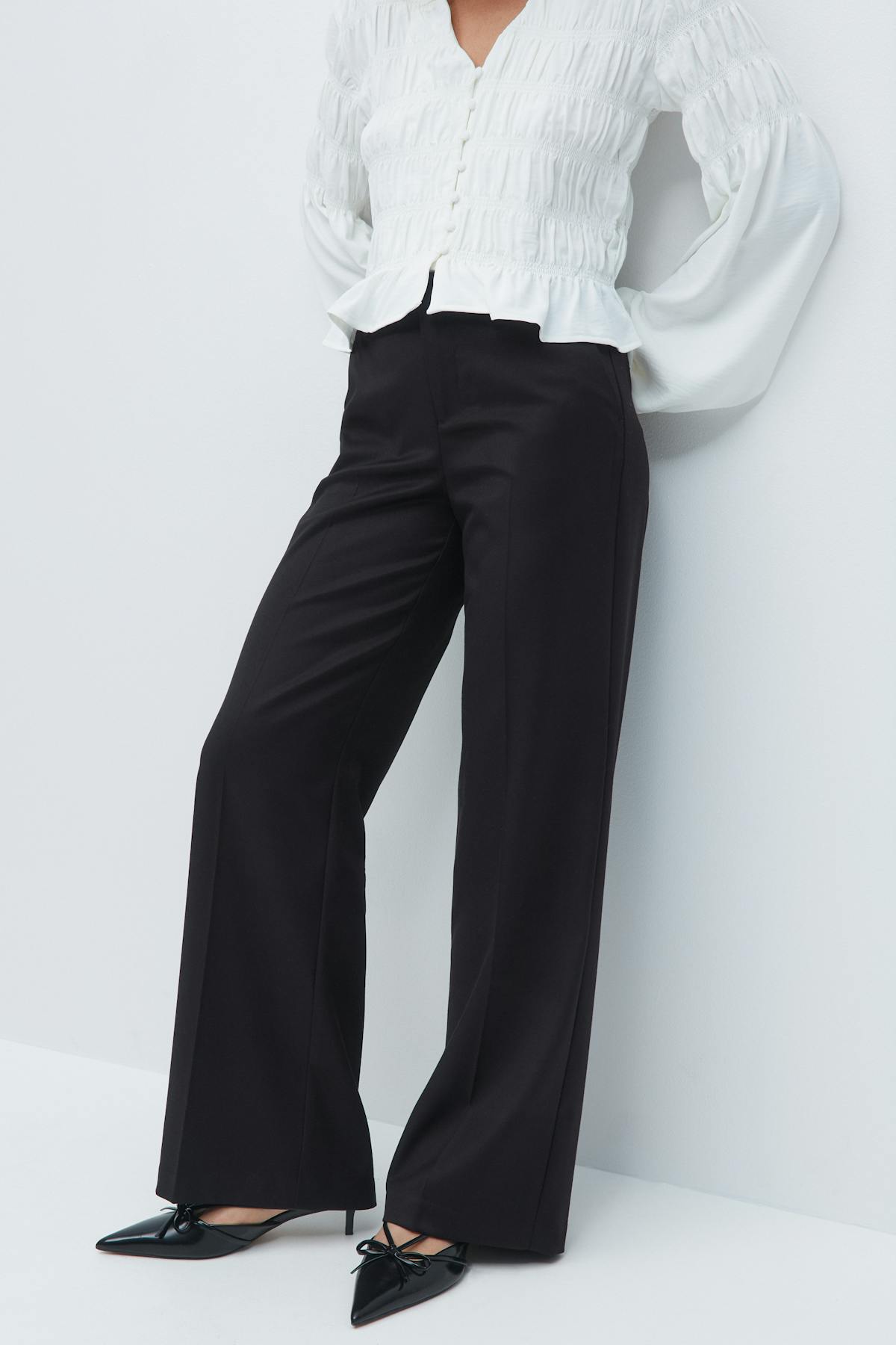 Wide leg suit trousers - Noir