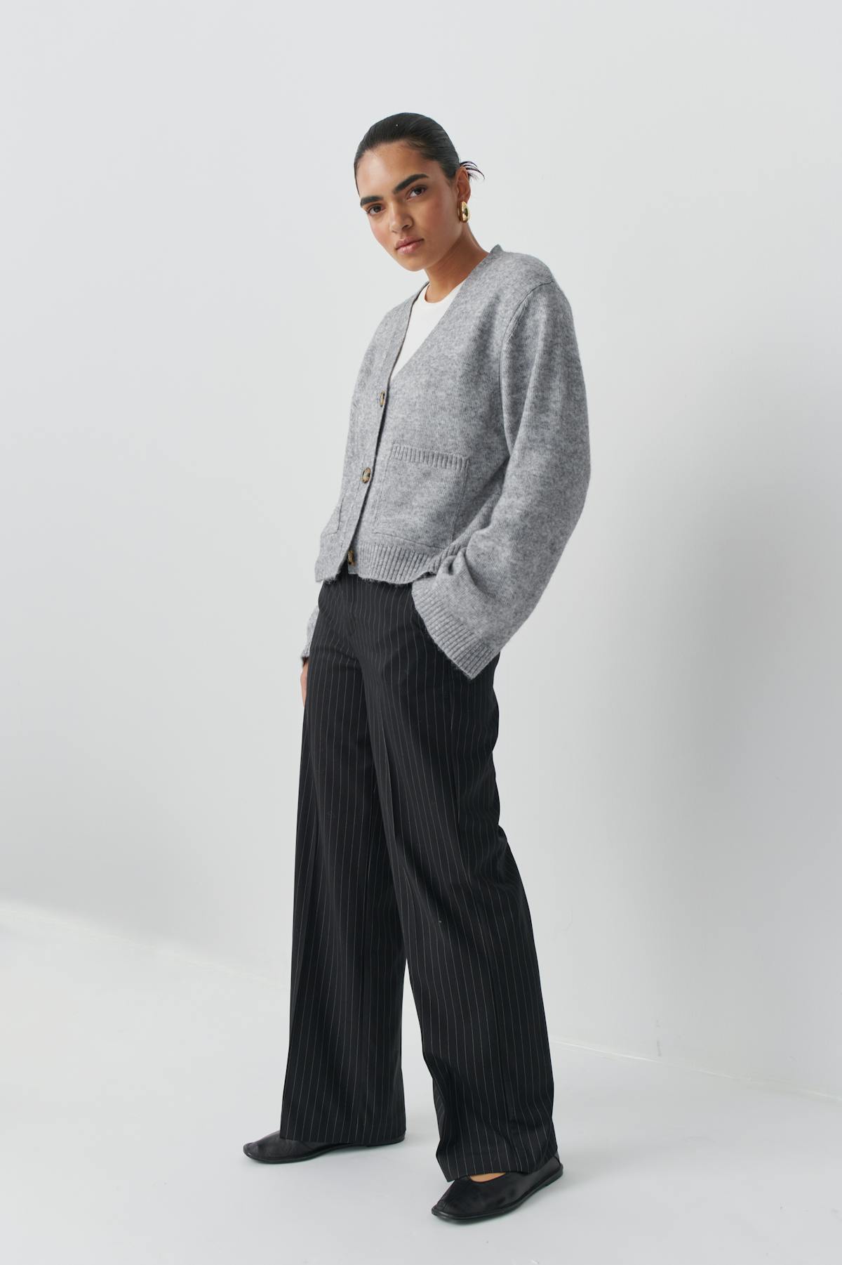 Wide leg suit trousers - Birch