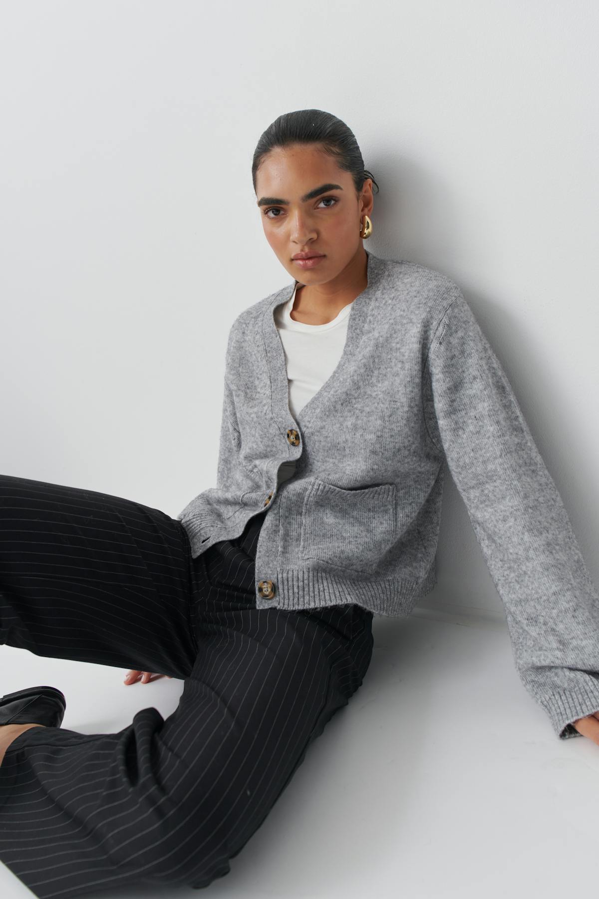 Wide leg suit trousers - Birch