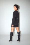 Buzzy ruched dress - Noir