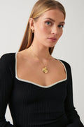 Contrast knitted dress - Noir
