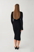 Contrast knitted dress - Noir