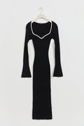 Contrast knitted dress - Noir