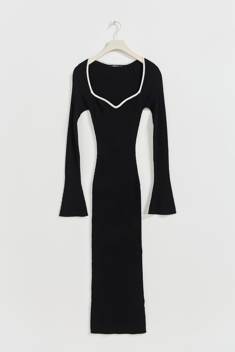 Contrast knitted dress - Noir
