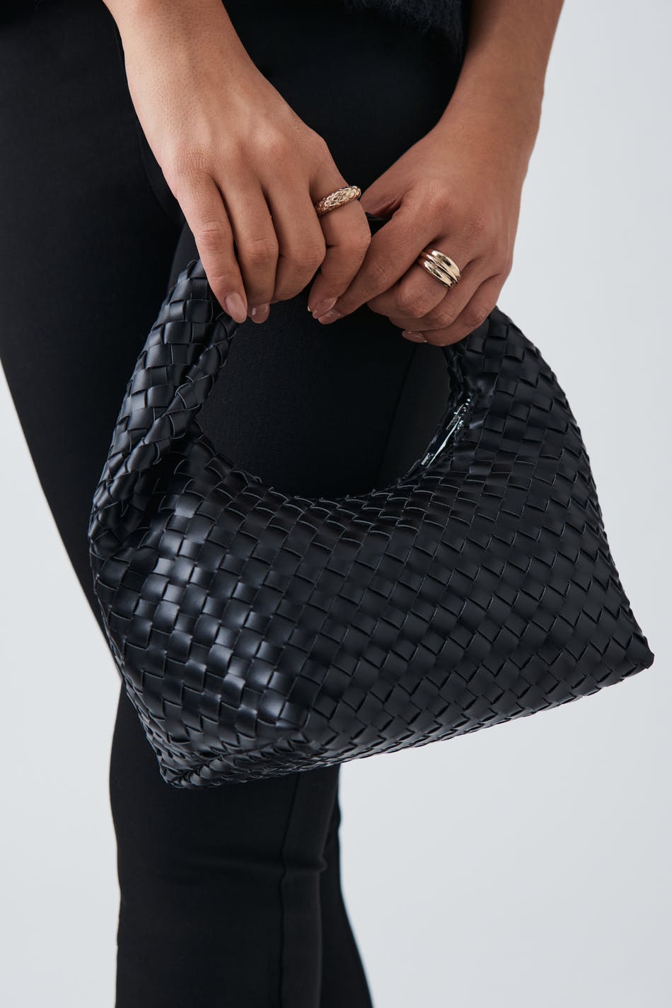 Braided handbag - Noir