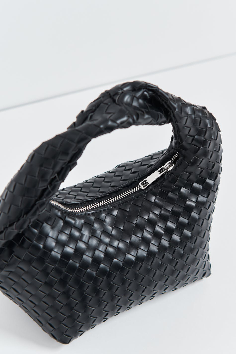 Braided handbag - Bordeaux foncé