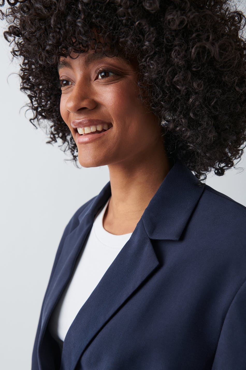 Boxy cropped blazer - Bleu marine