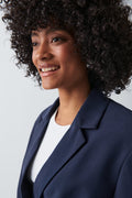 Boxy cropped blazer - Bleu marine
