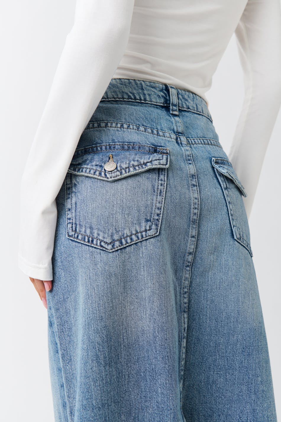 Y2k long denim skirt - Vintage blue