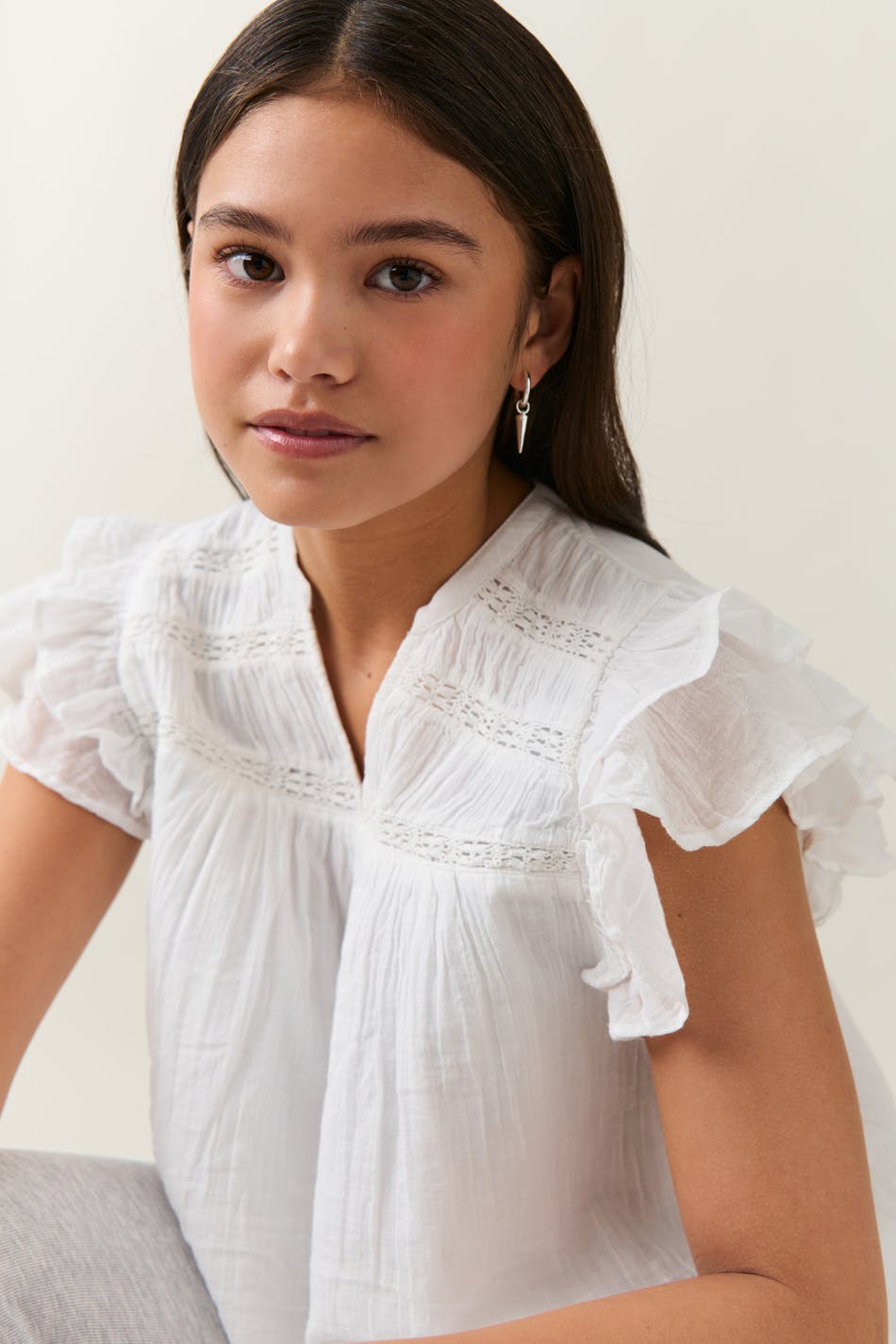 short sleeve top - Blanc