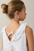 Y flounce top - Blanc