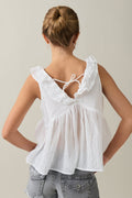 Y flounce top - Blanc
