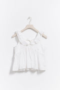 Y flounce top - Blanc