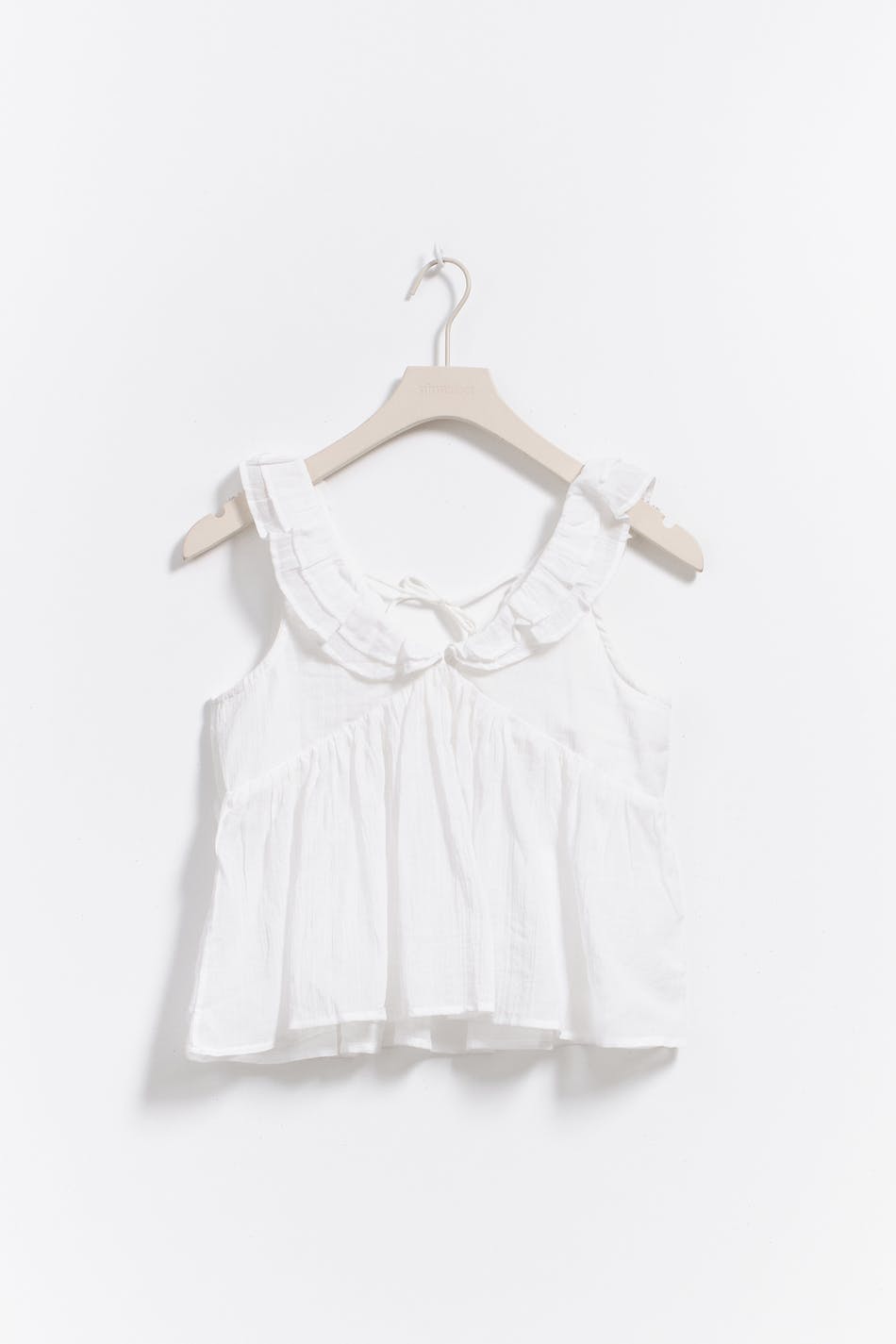 Y flounce top - Blanc