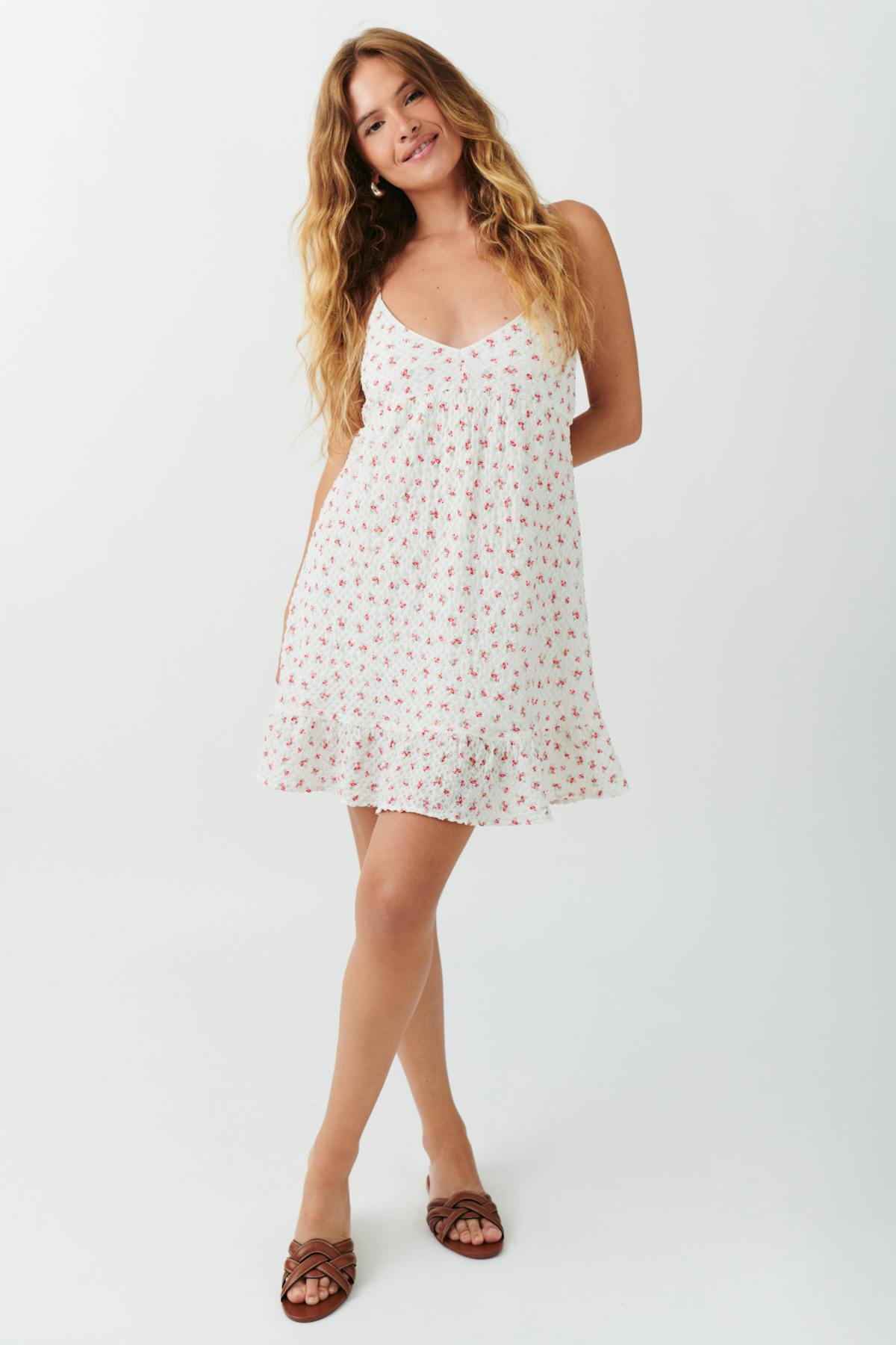 Frill mini dress - Flower aop