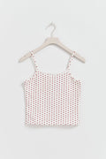 Y lace singlet - Heart aop