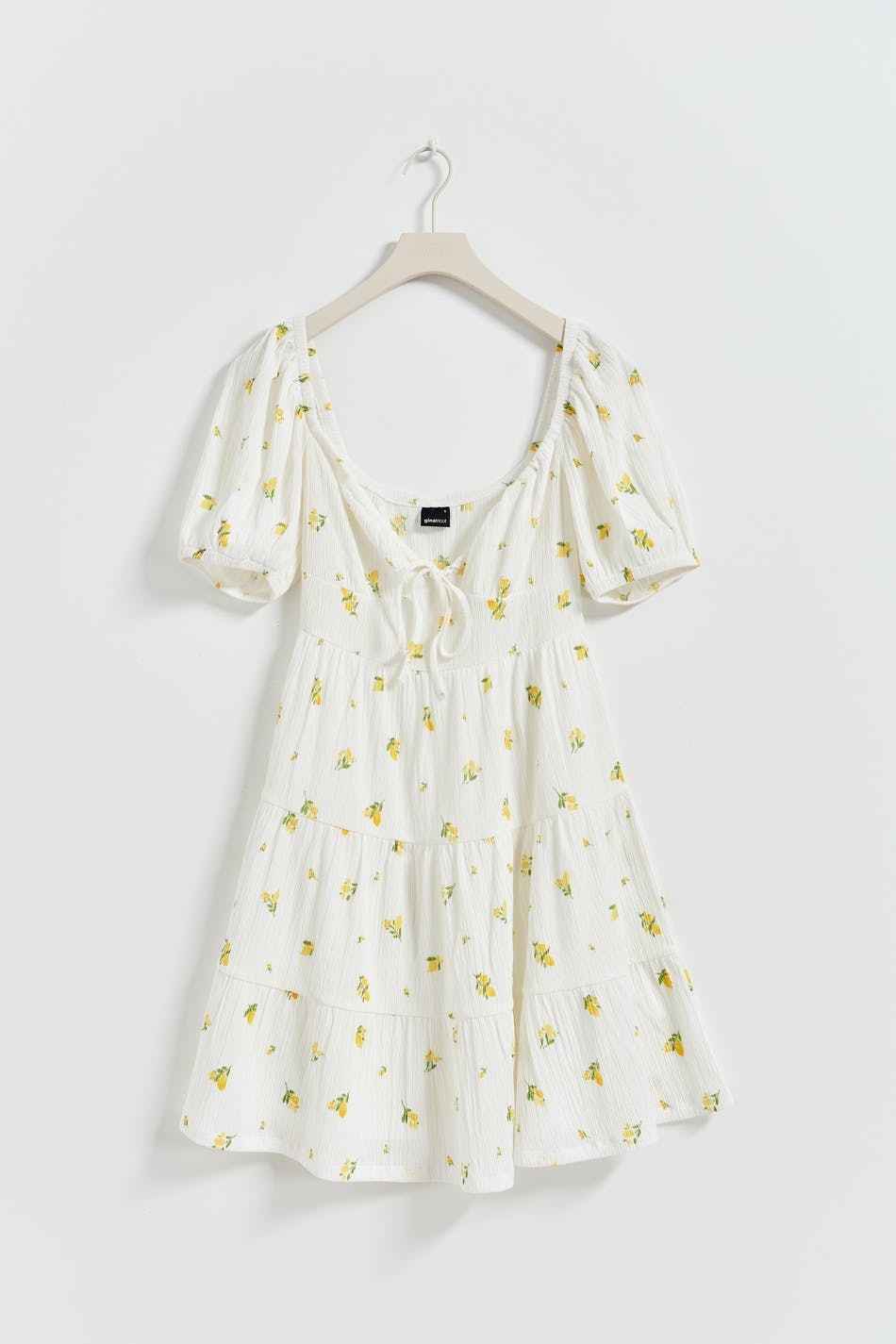 Puff sleeve mini dress - Lemon ditsy