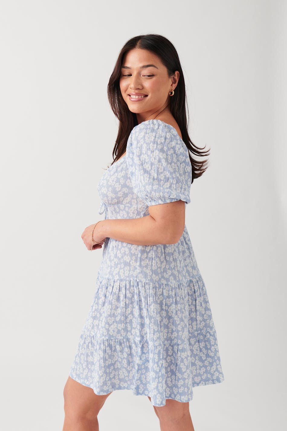 Puff sleeve mini dress - Blanc cassé