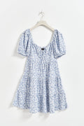 Puff sleeve mini dress - Blanc cassé