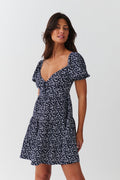 Puff sleeve mini dress - Lemon ditsy