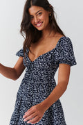 Puff sleeve mini dress - Lemon ditsy