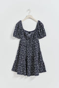 Puff sleeve mini dress - Lemon ditsy