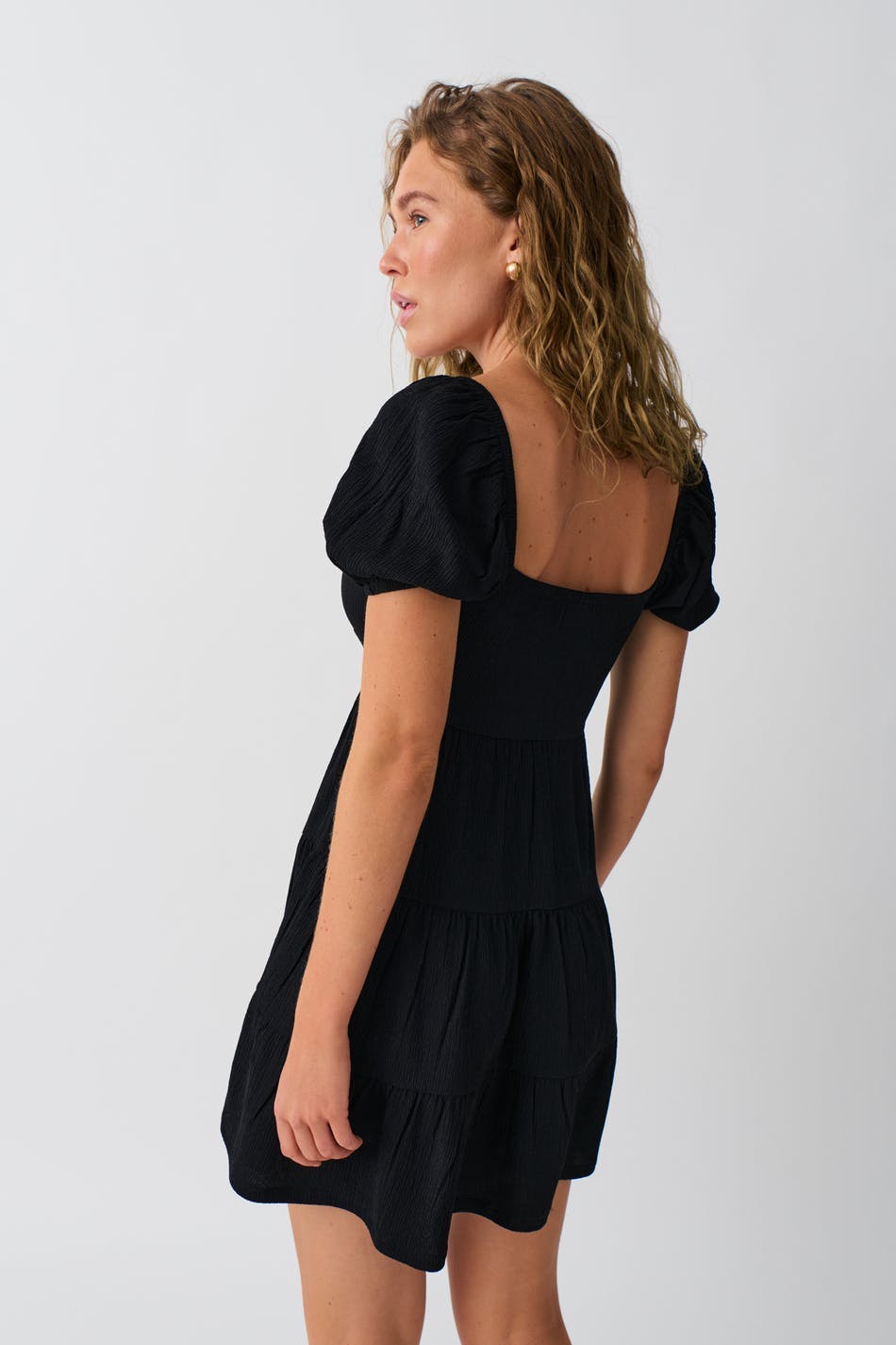 Puff sleeve mini dress - Blanc cassé