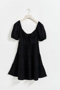 Puff sleeve mini dress - Baby blue ditsy