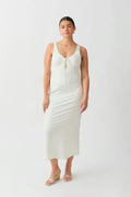Lacing midi dress - Cloud dancer