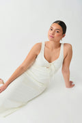Lacing midi dress - Cloud dancer