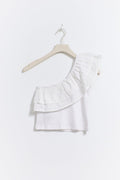 frill top - Blanc