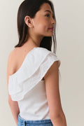 frill top - Blanc