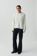 Boxy knitted sweater - Blanc