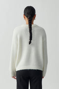 Boxy knitted sweater - Dk grey melange